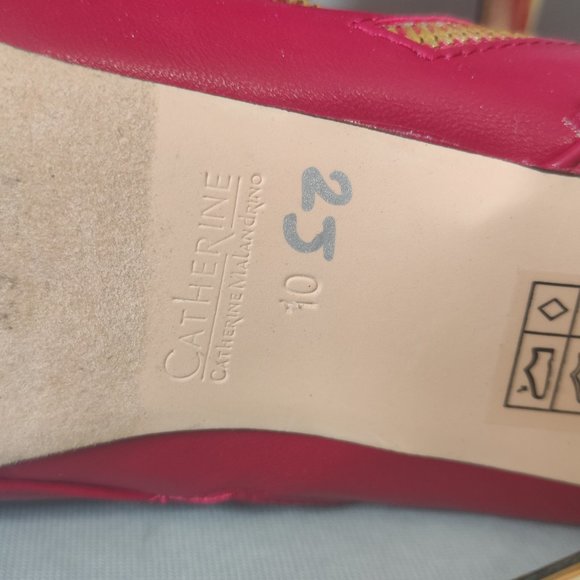 Red and gold ankle boots - Picture 4 of 4